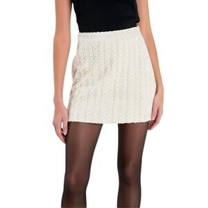 NWT English Factory Women's Velvet Embellished Mini Skirt